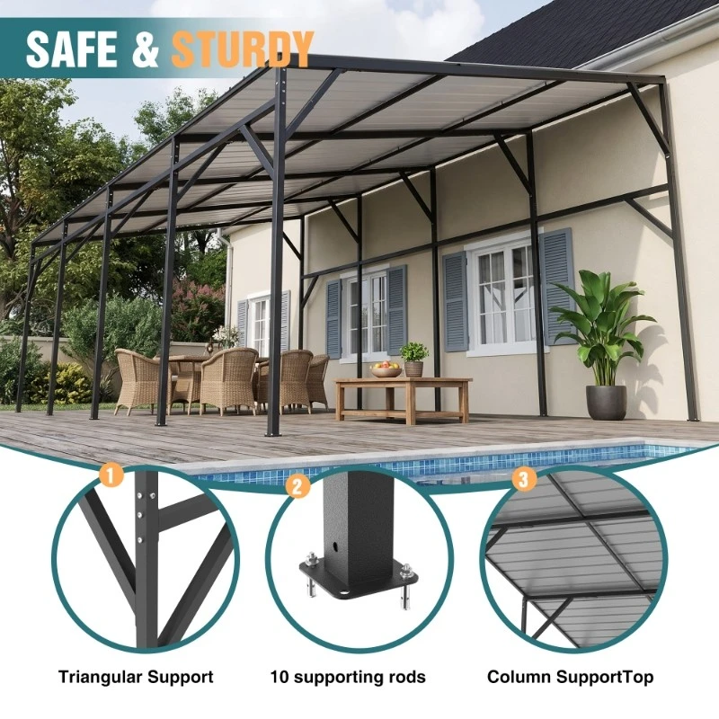Gazebo Pergola With Sloped Roof high quality